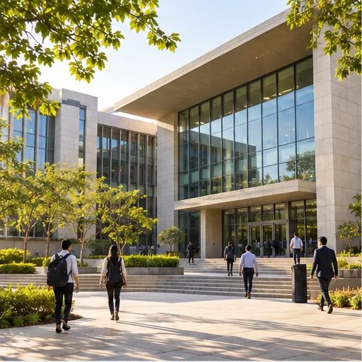 Modern learning campus with a welcoming entrance